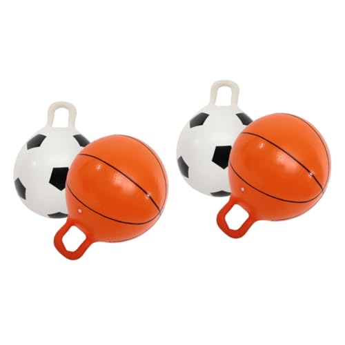 Abaodam 4 Stück Flummi Lustiges Ballspielzeug Aufblasbarer Gymnastikball Kind Hüpft Hüpfendes Spielzeug Springball Mit Griff Fußballspielzeug Interessantes Kinderspielzeug PVC von Abaodam