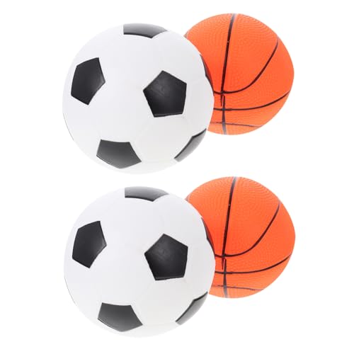 Abaodam 4 Stück Fußball-Basketball- Basketballkorb Mini-Basketball Kinderspiele Golfbälle -fußball Entspannendes Kinderspielzeug -Basketball Fußball PVC von Abaodam