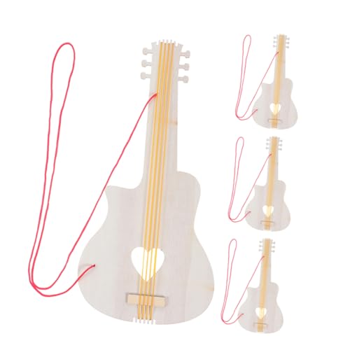 Abaodam 4 Stück Gitarrenhandwerk Gitarre Gitarre musikinstrumente für kleine Gitarre Gitarre Mini-Akustikgitarre DIY-Holzgitarre für Gitarrenzubehör hölzern von Abaodam