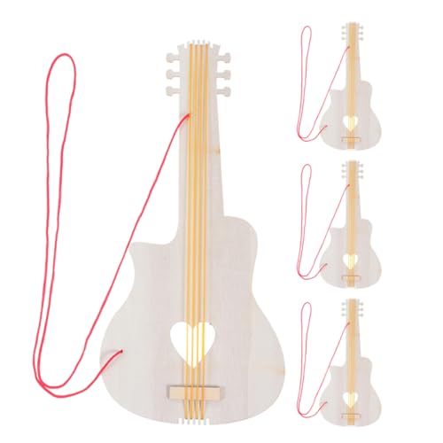 Abaodam 4 Stück Gitarrenmalerei für Gitarre für Gitarre musikspielzeug Mini-Gitarre -Kit Gitarrenmodell Gitarre für anfänger Holzgitarre hölzern von Abaodam