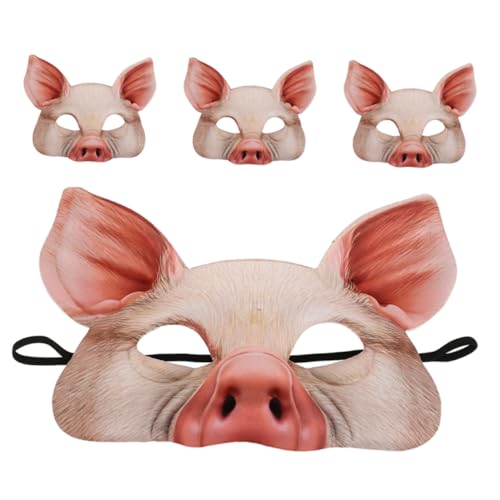 Abaodam 4 Stück Halloween Schweine Maske EVA Halbgesichts Tiermaske Atmungsaktiv für Kostüm Cosplay Karneval Maskerade Party Abaodam 4 Stück Halloween Schweine Maske EVA Halbgesichts Tiermaske Atmungsaktiv für Kostüm Cosplay Karneval Maskerade Party von Abaodam