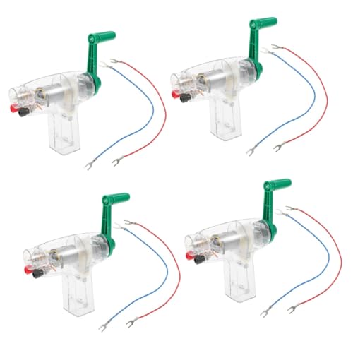 Abaodam 4 Stück Handgenerator DIY-generatormotor Handkurbelgeneratoren Früherziehungsgerät Spielzeug Für Wissenschaftliche Experimente Wissenschaftsgenerator-kit Kurbelgenerator-kit Metall von Abaodam