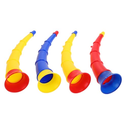 Abaodam 4 Stück Horntrompete Hornspielzeug Kinderhorn Farbenfrohes Spielzeug Musikinstrument für Kinder Schulspielzeug Schulsportspielzeug Partykrachmacher Jubelhorn Plastik von Abaodam