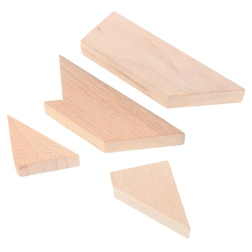 Abaodam 4 Stück Intellektuelles Lernspielzeug Geometrie-Block-Puzzle-Spielzeug Lernpuzzlespielzeug Gedankenspiele Denksport-Puzzle-Spielzeug Puzzle Mit Geometrischen Formen Holz Khaki von Abaodam