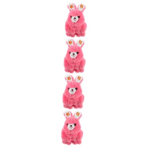 Abaodam 4 Stück Kaninchenpuppe Gastgeschenke Hasen-klapparmbänder-spielzeug Schlagarmband Partyzubehör Party-slap-armbänder Cartoon-slap-armbänder Stofftier-armband Rosa Plüsch von Abaodam