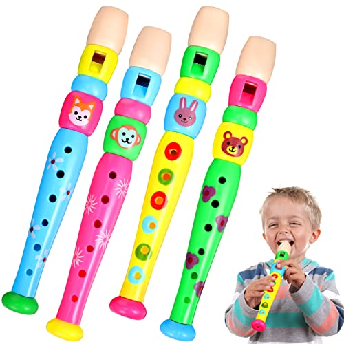 Abaodam 4 Stück Kindermusikinstrument Kunststoff Blockflöte Kleinkinderinstrumente Kinderrekorder Piccoloflöte Spielzeug Holzblasinstrumente Für Kinder Musikspielzeug Lernspielzeug Plastik von Abaodam