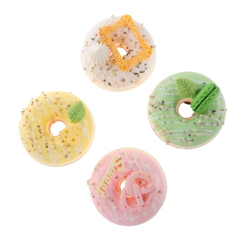 Abaodam Küche Hohe Simulation Donuts 4 Stücke Gefälschte Donut Modelle Tee Party Dekorationen Magnetische Dessert Requisiten PVC Lebensmittel Requisiten von Abaodam