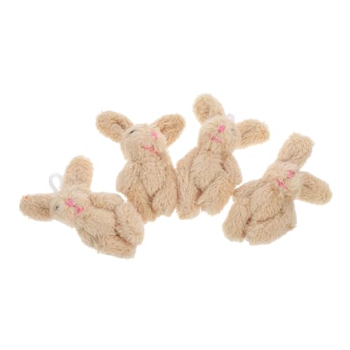 Abaodam 4 Stück Mini Plüschhasen Khaki Trendiges Dekor Gefülltes Olaf Stofftier Themberchaud Plüschtiere Modelle Mini Kaninchen Puppen Mini Hasen Puppen Dekorationen von Abaodam