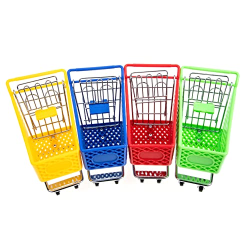 Abaodam 4 Stück Miniwagen Miniaturdekoration Spielzeug für den Schreibtisch Spielzeugwagen Babywagen kühlkorb einkaufskorb Storage Baskets Desktop-Dekorationen Desktop-Ornament Metall von Abaodam