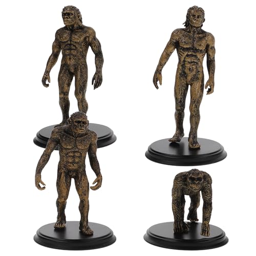 Abaodam Sammlung Von 4 Affenmenschenmodellen Spielzeug Zur Menschlichen Evolution Spielzeug Für Jungen Und Mädchen Imitiertes Affenmenschenspielzeug Sandtisch-verzierungsstatue von Abaodam