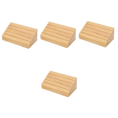 Abaodam 4 Stück Pokerständer Bild Steht Tischkartenhalter aus Holz Kinder kartenhalter kartenständer Spielset aus Holz Spielzeug Spielkartenhalter aus Holz Basen für Spielkarten hölzern von Abaodam