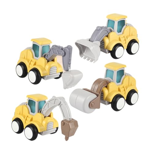 Abaodam 4 Stück Push Back Fahrzeug Set Bagger Traktor & Baustellenfahrzeuge Für Kleinkinder Robuste Modelle Für Jungen Und ädchen Ab 3 Jahren Ideales Für Drinnen Und Draußen von Abaodam