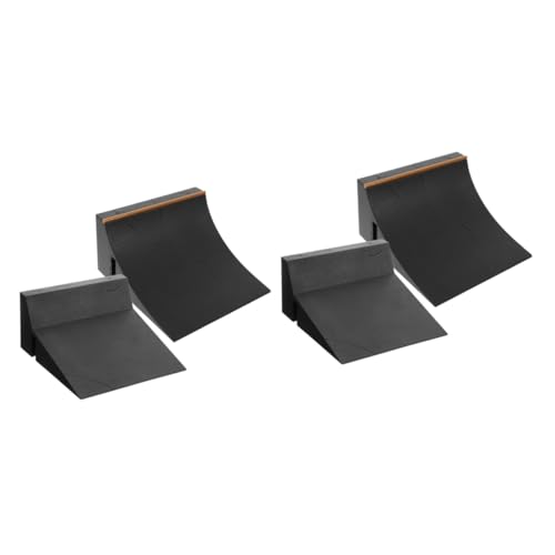 Abaodam 4 Stück Requisiten Für Skateboard-veranstaltungsorte Finger-Skate-minirampe Fingerscooter-kit Finger-Skateboard-Deck Skateboard-Park-Requisiten Finger-Skateboard-Park Plastik Black von Abaodam