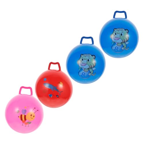 Abaodam 4 Stück Schläger Handhaben Spielzeugautos Zappelspielzeug Kickbälle Für Im Freien Zappelnde Kinderspielzeug Springball Mit Griff Springende Bälle PVC von Abaodam