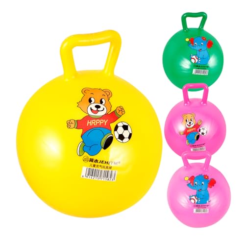 Abaodam 4 Stück Schläger handhaben Hüpfball mit Griffen Gymnastikball hupfball für Activity für Toys Springender Ball aufblasbarer Hopfenball PVC von Abaodam