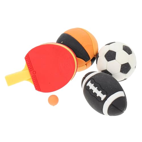 Abaodam 4 Stück Simulationskugelmodell Mini- -basketballmodell Desktop- Mini-zubehör Hauszubehör Für Zuhause Mini-häuser Puppenhaus Mini-fußball-dekore Gummi von Abaodam