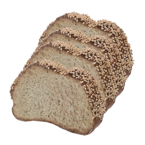 Abaodam 4 Stück Simuliertes Brotmodell Simulation Essen Künstliche Nahrungsmittel Zur Ausstellung Falsches Brot Realistische Lebensmittel-Requisiten Falscher Toast Gefälschtes Essen Pu von Abaodam