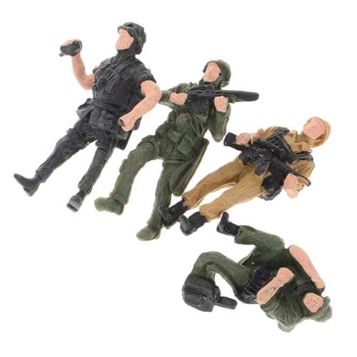 Abaodam 4 Stück Soldatenmodell Miniatur-soldatenfiguren Sandtisch Menschen Modell Mini-People-Modelle Realistische Menschenfigur Tischdekorationen Aus Sand Minifigur Mini-Soldat Plastik von Abaodam