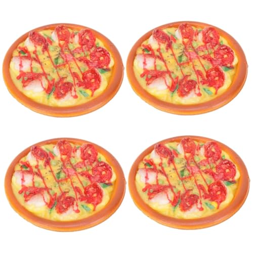 Abaodam 4 Stück Spielzeugnahrung Spielzeuge Kinderspielzeug Restaurant-Spielset vortäuschen simulierte Pizza gefälschtes Essen Modelle Essen Spielen gefälschtes Pizzaspielzeug Miniatur PVC von Abaodam