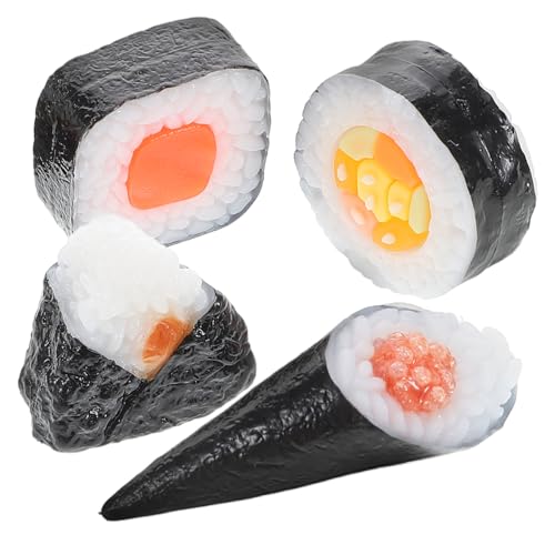 Abaodam 4 Stück Sushi-Modell Sushi Herstellungsprozess Dekoratives Sushi Japanisches Essen-Modell Kunststoff Sushi Simulation Lebensmittelmodell lebensechtes Lebensmittelmodell PVC von Abaodam