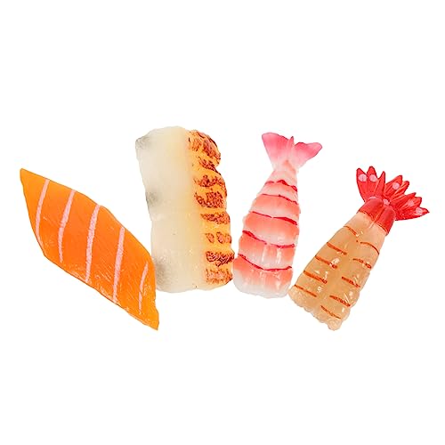 Abaodam 4 Stück Sushi-Simulation Sushi-Model Faux-Sushi-Modell Sushi-Miniaturfiguren Sushi Sushi zubehör Sushi- Lebensmitteldekor Faux-Food-Modell PVC von Abaodam