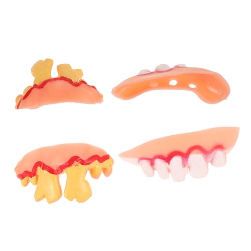 Abaodam 4 Stück Teiliges Lustige Halloween Fake Zähne Realistisches Zahnersatz für Kostümparty und Cosplay Gruselige Verkleidung für Erwachsene Abaodam 4 Stück Teiliges Lustige Halloween Fake Zähne Realistisches Zahnersatz für Kostümparty und Cosplay Gruselige Verkleidung für Erwachsene von Abaodam