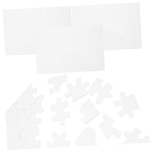 Abaodam 4 Stück Wärme übertragungs Puzzle Rätsel übertragen DIY leeres Puzzle Leere Puzzles Hitzepresse DIY Puzzle hochzeitspuzzle Puzzlematte DIY-Puzzle Puzzle Kinderspielzeug Papier Weiß von Abaodam