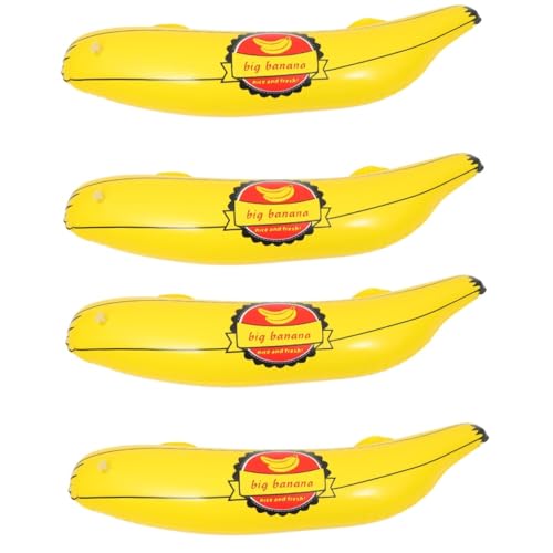 Abaodam 4 Stück aufblasbare banane Bananenmodell Spielzeug Aufblasbares Bananenring-Wurfspiel bürodeko pummeluff kuscheltier PVC Bananen Requisiten Spielzeug aufblasbares Bananenspielzeug von Abaodam