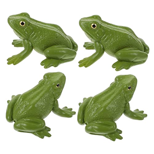 Abaodam 4 Teiliges Set Miniatur Frosch Figuren Aus Kinderfreundliche Frosch Modelle Als Dekoration Für Schreibtisch Und Garten Frosch Für Kreative Spielideen von Abaodam