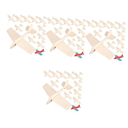 Abaodam 48 STK Leere Holzflugzeuge 3D-Puzzle-Spielzeug Aus Holz Doppeldecker-Spielzeug Aus Holz Handgefertigt Aus Holz Jungen Kinderspielzeug Holzflugzeugmodell Erwachsener Knopf von Abaodam