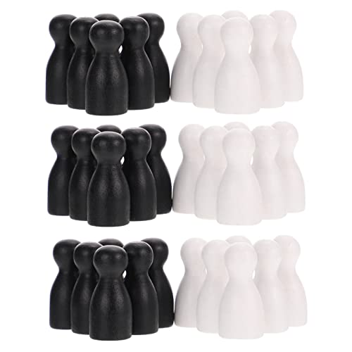 Abaodam 48 Stück Schach zubehör schachfiguren Set Schachfiguren für Amateure Schachfiguren für Brettspiel Schachfiguren Schach-Buchstützen Flugschach Schachfigur Holz Black von Abaodam