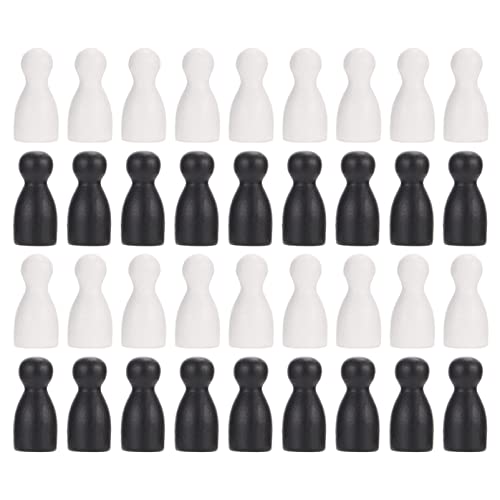 Abaodam 48 Stücke Stücke Stück Brettspiel Schachfiguren Pädagogisches Flug Schach Schachfigur Brettspiel Schachfigur Schwarz Holz von Abaodam