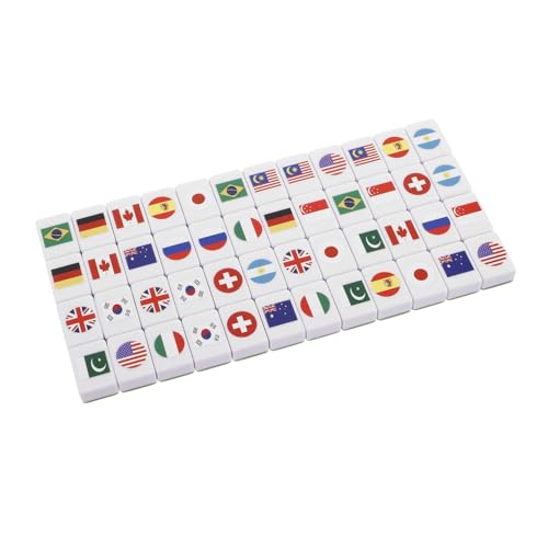 Abaodam Mahjong Bausteine ​​flaggen 24mm Fliesen Familie Party Spiele Set Nationalflagge Mahjong Spiel von Abaodam