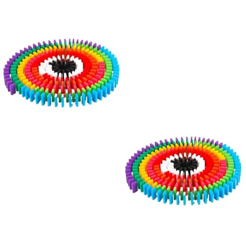 Abaodam 480 Stück Domino Bausteine Domino Taumelsteine Domino Bausteine ​​Und Zug Bausteine ​​Für Kinder Bausteine ​​Für Kinder Domino Spiele Spielzeug Für Kinder Bunt Aus Holz von Abaodam