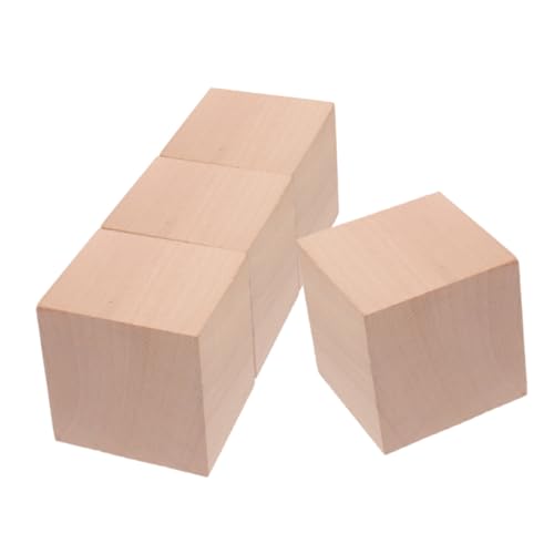 Abaodam 4Pcs Bausteine ​​Lehrmittel für Würfel zählen kleine Holzklötze unfertige Leere Holzklötze Sortierwürfel Holzblöcke Kinderspielzeug Vorschulspielzeug hölzern Khaki von Abaodam