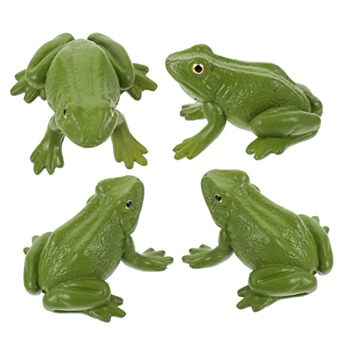 Abaodam 4er Set Frosch Figuren & Dekoration Realistische Frosch Modelle Für Mikro Landschaften Lustige Deko Für Zuhause Und Garten Frosch Ornament von Abaodam