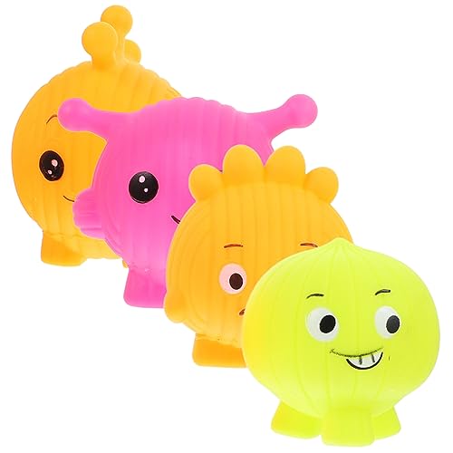 Abaodam 4pcs Baby Wasser Spielzeug Baby Kleinkind Bad Spielzeug Quietschte Cartoon Monster Badespielzeug Vinyl Bad Spielzeug von Abaodam