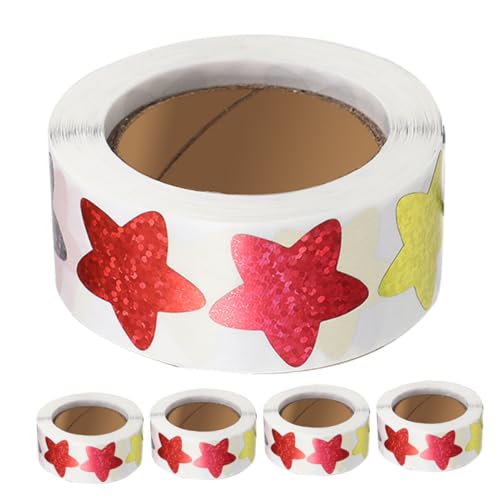 Abaodam 5 Rollen Selbstklebende Sternaufkleber Kleine Ästhetische Sticker mit Haftung Kreative Sternform Geeignet als Belohnungssticker für Lehrer und DIY Bastelprojekte Abaodam 5 Rollen Selbstklebende Sternaufkleber Kleine Ästhetische Sticker mit Haftung Kreative Sternform Geeignet als Belohnungssticker für Lehrer und DIY Bastelprojekte von Abaodam