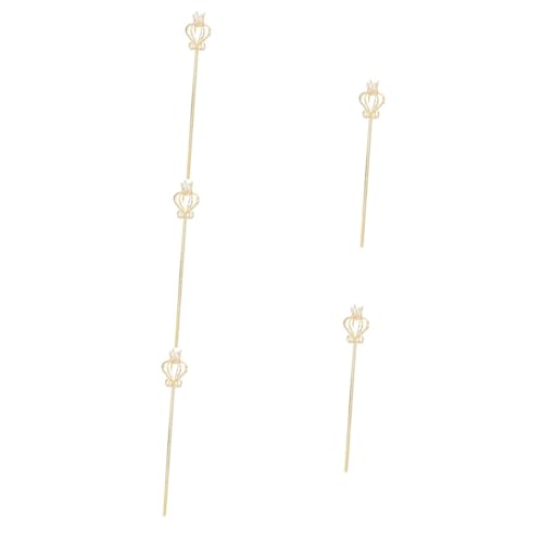 Abaodam 5 STK aus Strass Stern Krone Zauberstab Rollenspiel aufleuchten Spielen Fairy Wand Wedding-Wands grennstick Spielzeug Kostüm Rohrstock Feenkeule Strasssteine Golden von Abaodam