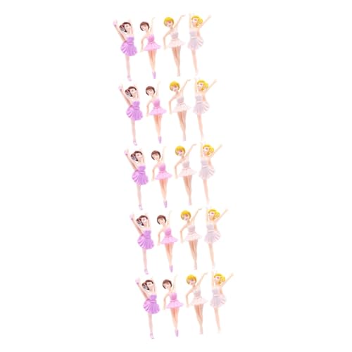 Abaodam 5 Sätze Ballerina-mädchen-ornamente Ballett Tortenaufsatz Ein Kuchendeckel Gefälscht Neon Bastelset Dekoration Gymnastik-cupcake-topper Dessert-ornament Pvc 4 Stück * 5 von Abaodam