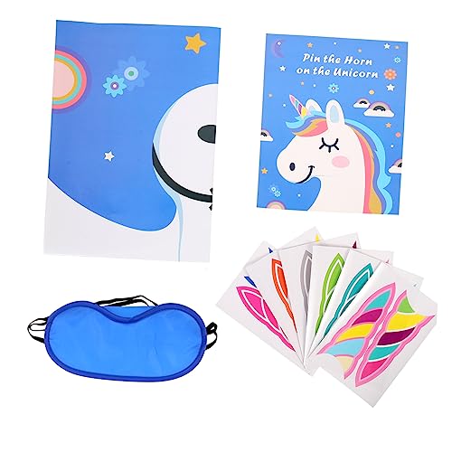 Abaodam 5 Sätze Einhorn Aufkleber Stecken Sie Das Horn Auf Das Einhorn Stecken Sie Das Horn Auf Das Einhorn Partyspiel Einhornspiele Für Kinderparty Einhorn Horn Aufkleber Stecken von Abaodam