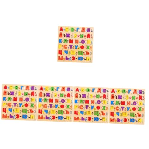 Abaodam 5 Sätze Russisches Rätsel Alphabet-Puzzle-Brett Russisches Buchstabenrätsel Lernpuzzle Für Kleinkinder Puzzle Für Kinder Russisches Alphabet Kleine Rätsel Für Kinder Holz von Abaodam