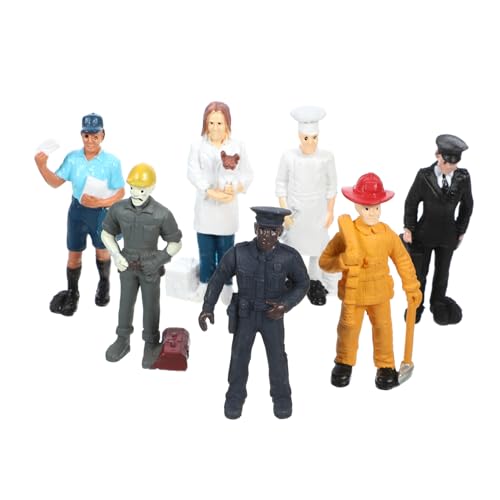 Abaodam 5 Sätze Szenendekoration Postbotenfigur Miniatur Winzige Menschenfigur Spielzeug Für Kinder Figuren Figuren Menschen Bauernmodell Feuerwehrmann-actionfiguren Pilotenfigur PVC von Abaodam