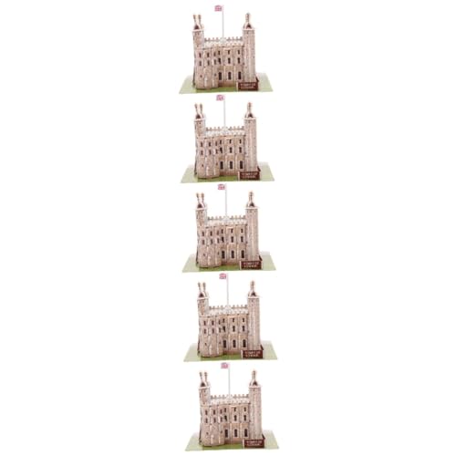 Abaodam 5 Sätze Tower of London-Puzzle 3D-Puzzle aus Papier Kinder 3D-Puzzle Kinder Puzzle rätselbuch Kinder Spielzeuge Kinderspielzeug lustiges Rätsel Kinderpuzzle Erwachsener Modell von Abaodam