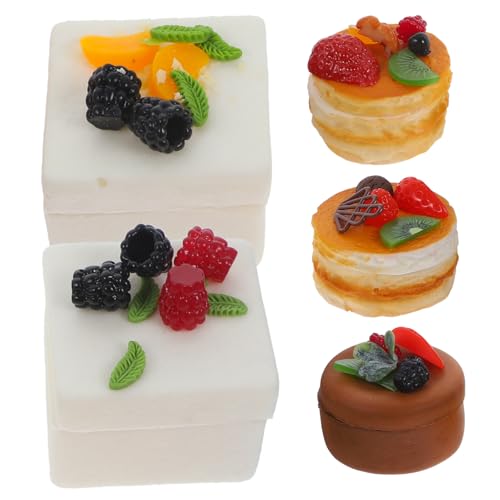 Abaodam 5 Sets DIY Kuchen Emulate Kuchenförmige Boxen Imitation Kuchenförmige Aufbewahrungsboxen Kuchenförmige Aufbewahrungsbehälter DIY Kits Kunststoff von Abaodam