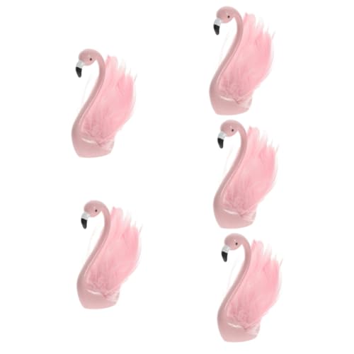 Abaodam 5 Stück Flamingo-Ornamente Laternen Flamingo-Kuchenaufsatz Flamingo-Dekoration für den Außenbereich Flamingo-Kuchendekorationen Flamingo-Schmuck Flamingo-Verzierungen Feder Rosa von Abaodam