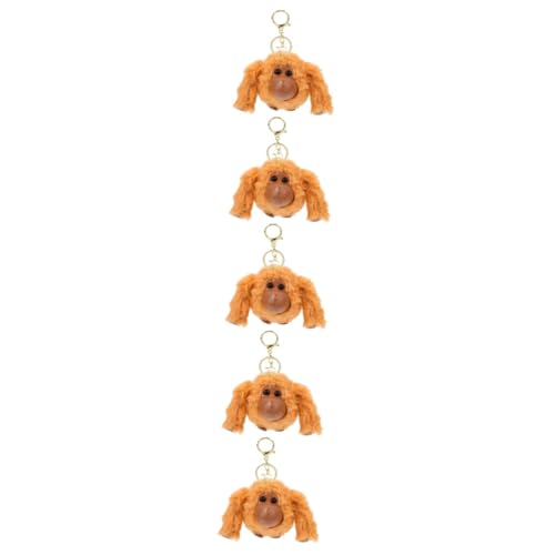 Abaodam 5 Stück Orang Utan Schlüsselanhänger Gorilla Schlüsselanhänger Mini Affenfiguren Gorilla Stofftier Spielzeug Plüsch Gorilla Schlüsselanhänger Schlüssel Ornament Rucksack Tiere von Abaodam