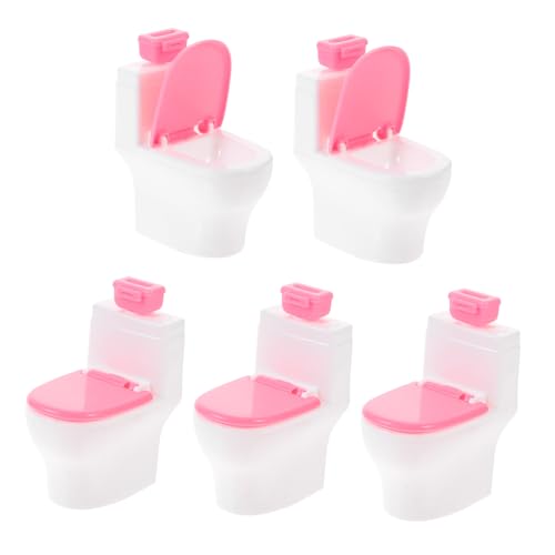 Abaodam 5 Stück Puppentoilette Puppen Feenhausmöbel Rollenspiel Toilette Mini Toilette Mini Töpfchen Mini Hausmöbel Puppenhausmöbel Toilette Miniaturtoilette Mini Bastelarbeiten von Abaodam