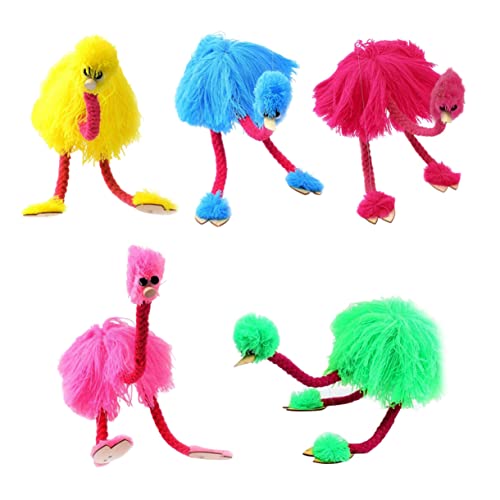 Abaodam 5 Stück Schnur Spielzeug Für Mädchen Spielzeug Für Küken Plüsch Puzzle-Spielzeug Flauschige Kuscheltiere Flamingo-marionetten-Spielzeug Kinderspielzeug Tierpuppen Rosy Hölzern von Abaodam