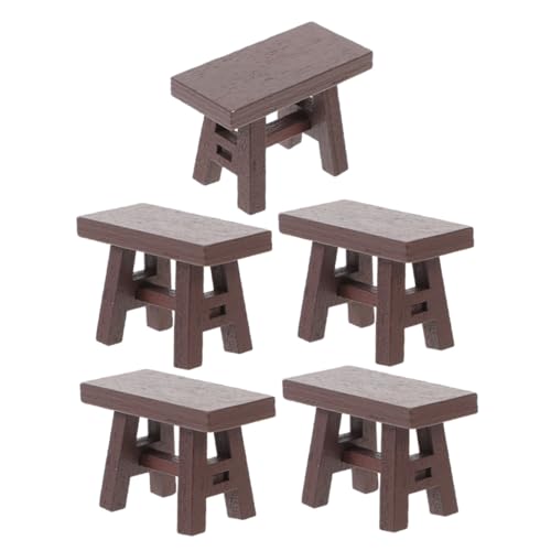 Abaodam 5 Stück Teiliges Miniatur Vintage-Stil Realistische Puppenhaus Möbel Kleine Stühle für Rollenspiele und Puppenhaus Dekoration Abaodam 5 Stück Teiliges Miniatur Vintage-Stil Realistische Puppenhaus Möbel Kleine Stühle für Rollenspiele und Puppenhaus Dekoration von Abaodam